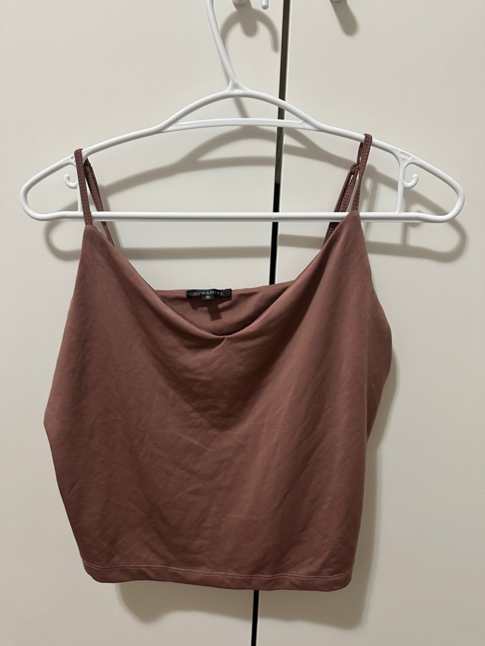 Basic Spaghetti Strap Cowl Neck Tank Top - Mauve